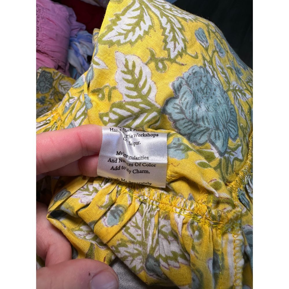 Mille Resort & Travel Juliet Dress Floral Womens XS Boho Ruffle‎ Maxi Organic - Picture 11 of 12